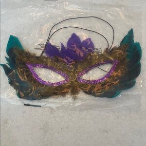 Feathered Masquerade Mask Purple Sequins masquerade Halloween Mardi Gras theater